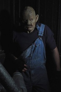 Old Man Cox busy at the haunted house