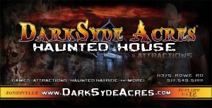 Highway billboard for haunted house