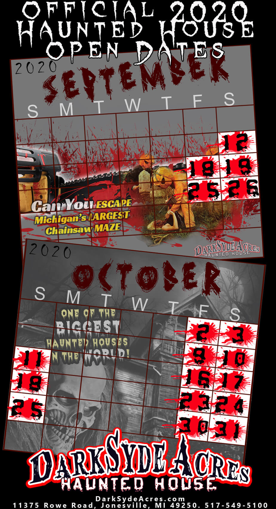 days haunted houses are open in michigan in 2020 DarkSyde Acres