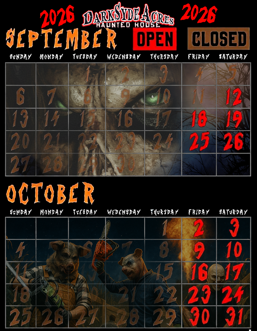 haunted house open dates for the 2026 Halloween season